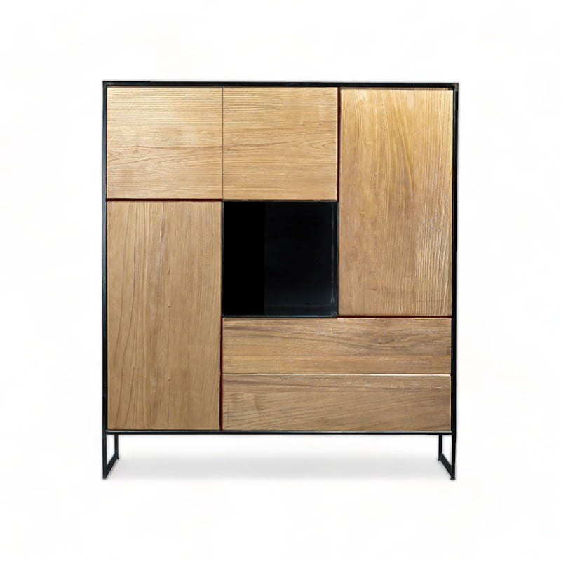 Tetris teak high cabinet