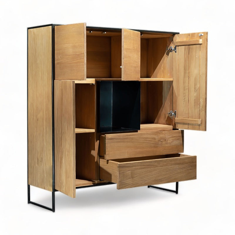 Tetris teak high cabinet