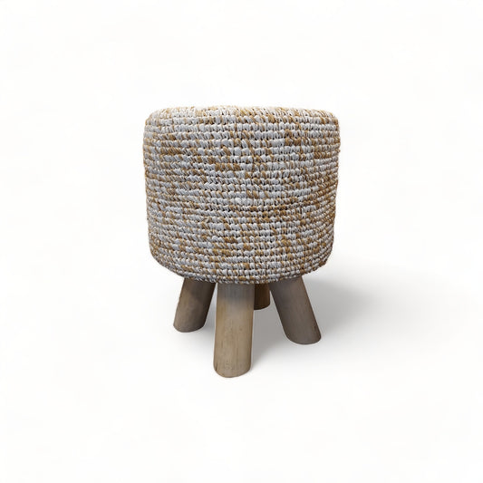 Raffia teak stool (Display item)