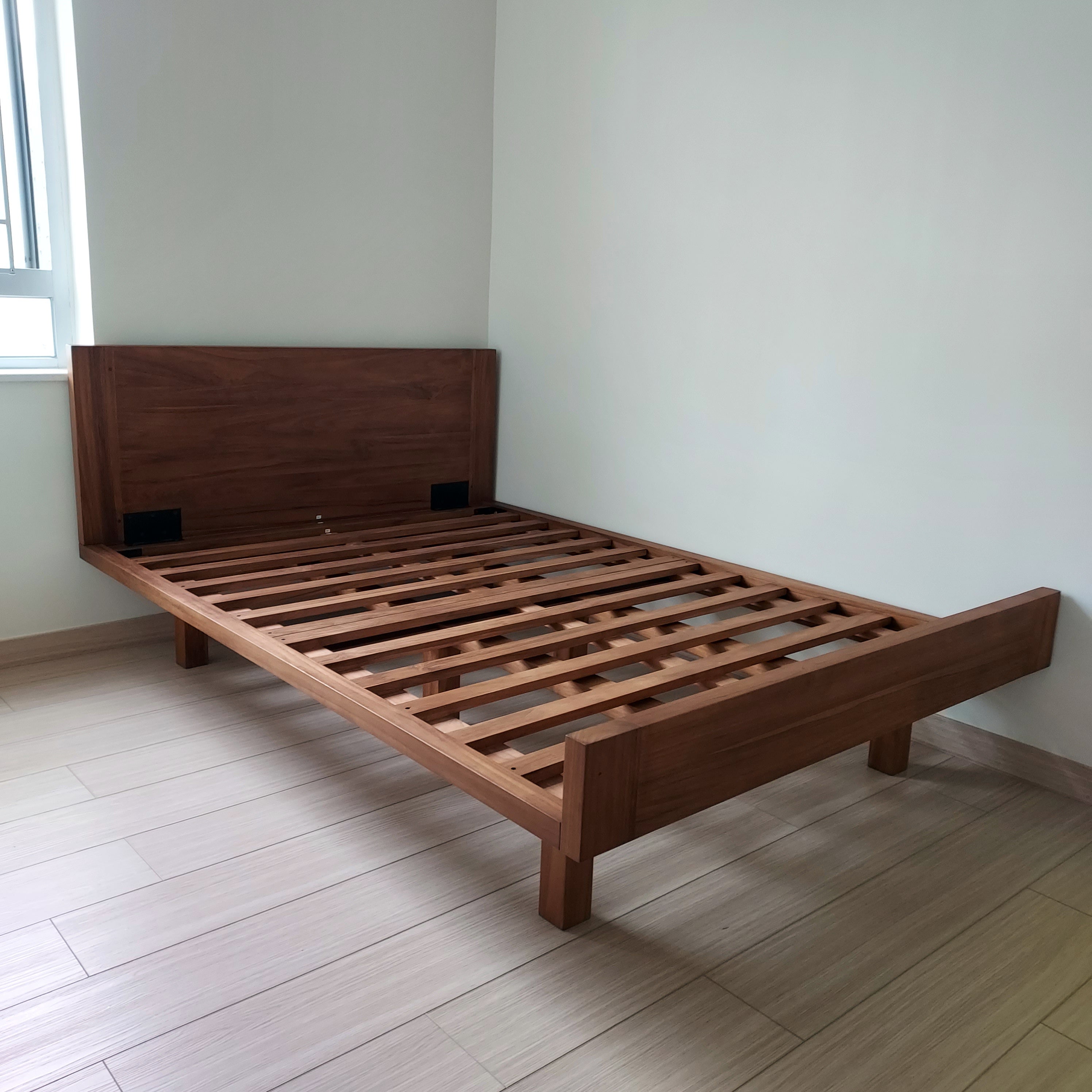 Cozy teak bed frame