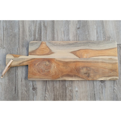 Natural Teak Snack Board / Cutting Board | Unpainted | Safe to Eat